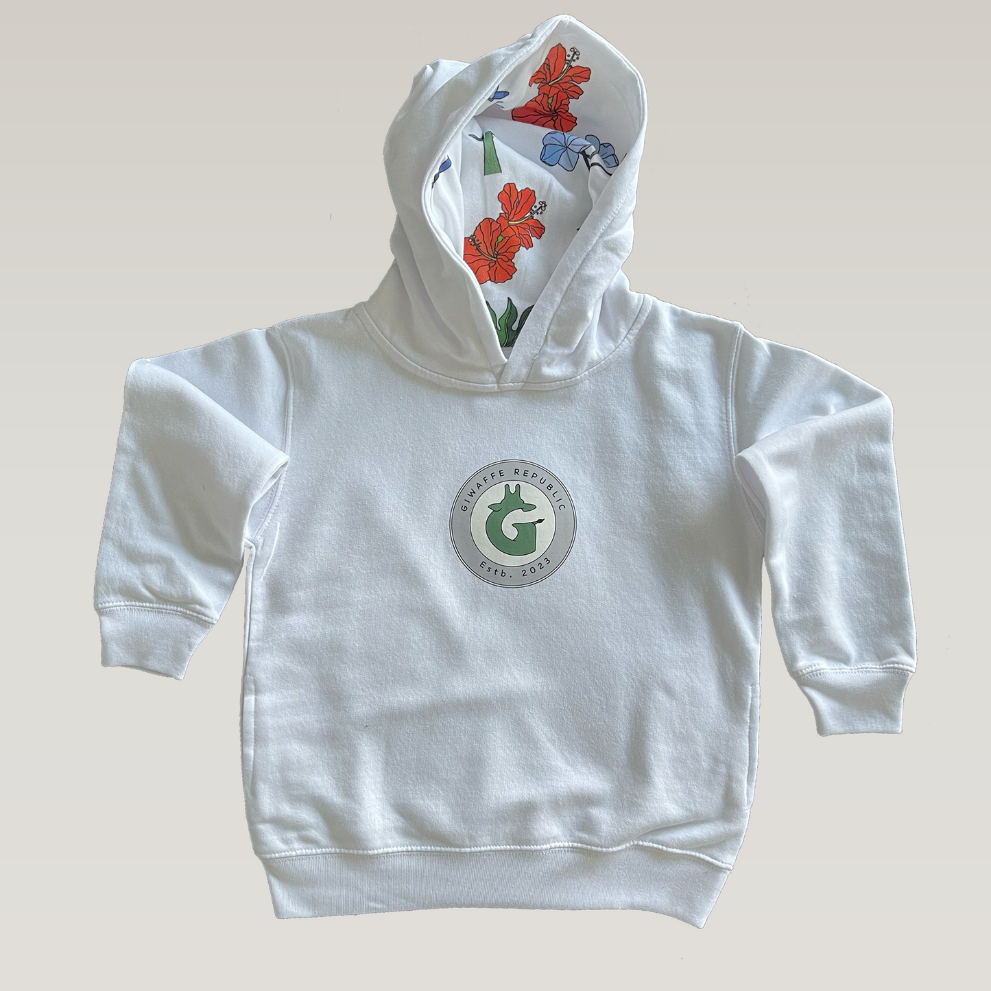 Kid’s fleece hoodie – tropical hooded print