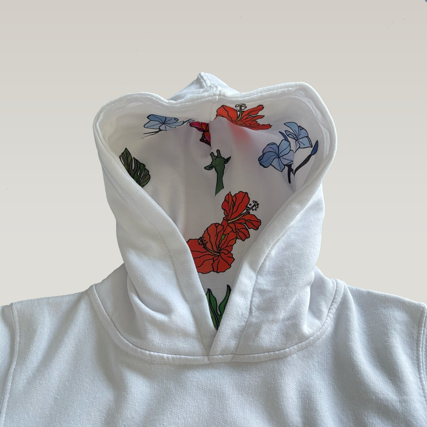 Kid’s fleece hoodie – tropical hooded print