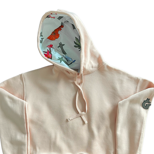 Crop Fleece Hoodie with Custom Hood Liner