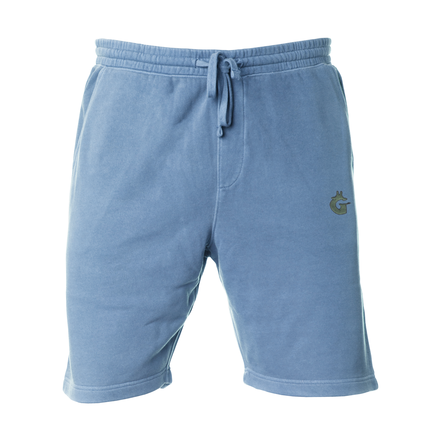 Pigment Dyed Fleece Shorts - Giwaffe emroidered patch