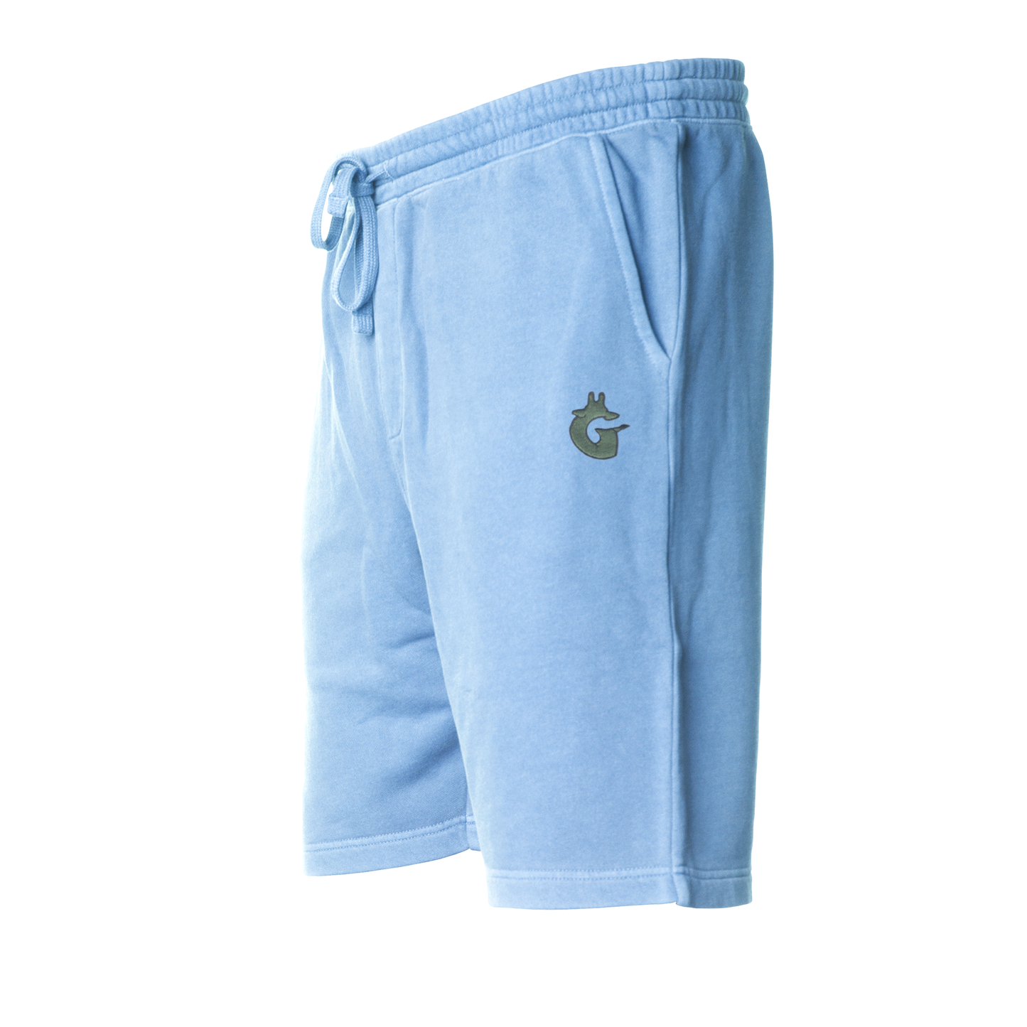 Pigment Dyed Fleece Shorts - Giwaffe emroidered patch