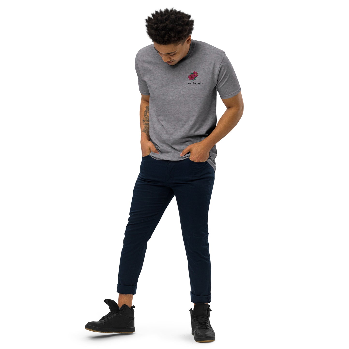 Men’s premium heavyweight tee - Act Kindly embroidery