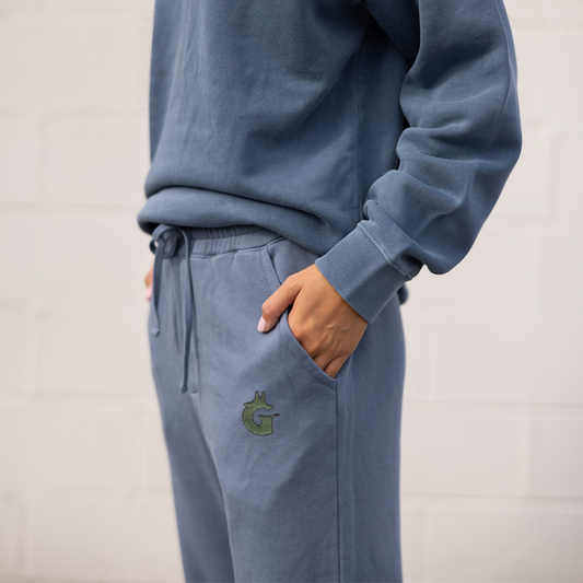 Pigment Dyed Fleece Joggers - Giwaffe Patch