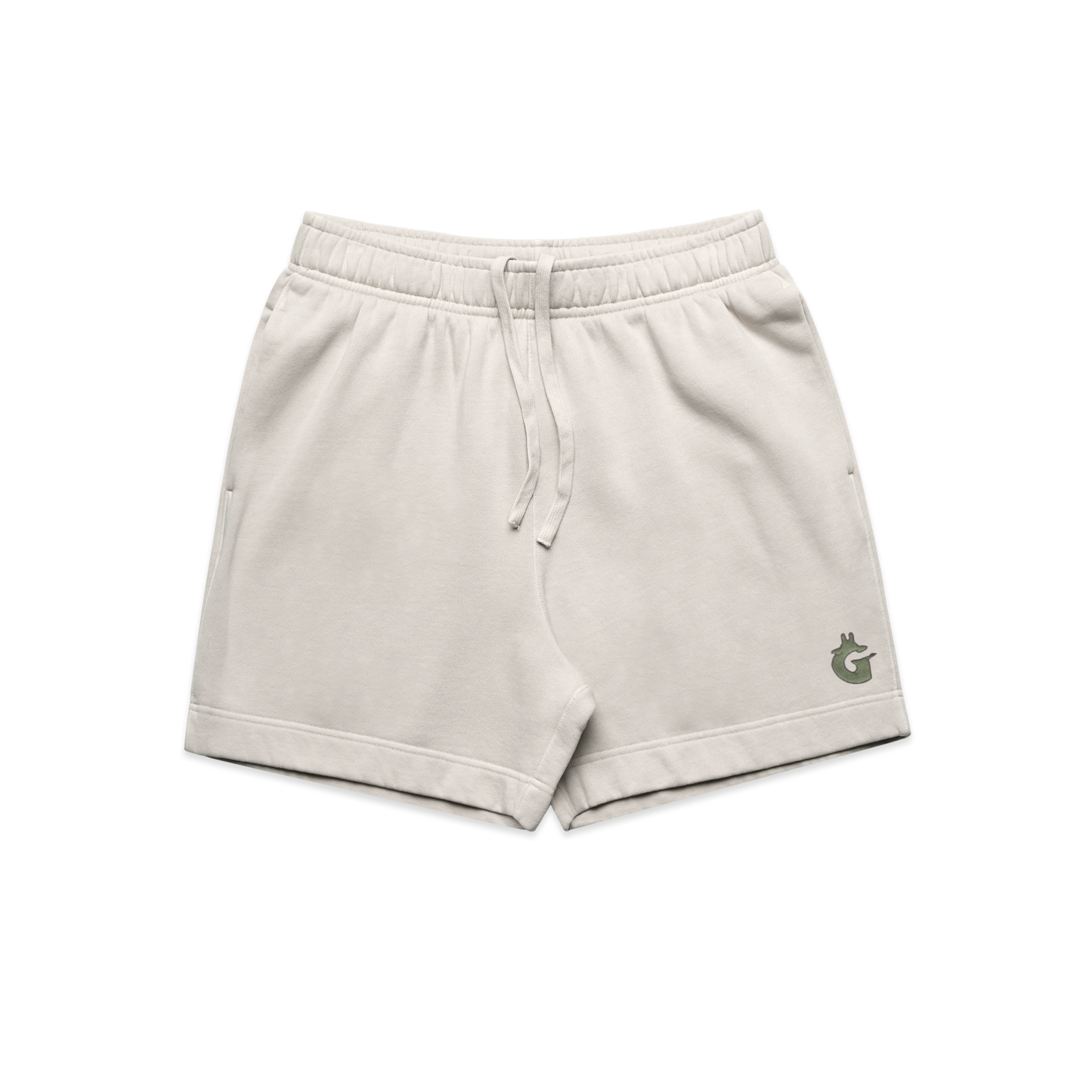 Relax Faded Fleece Track Shorts - Giwaffe embroidered patch